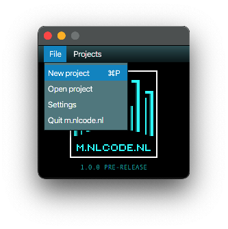 main | File | New project