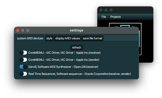 Settings | system MIDI devices