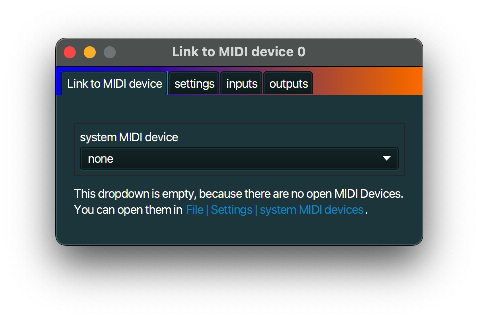 MIDI device link